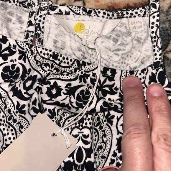 BODEN Women’s Dress Racer Neck Jersey Mini Size US 10 Black Exotic NWT D0614 - Picture 2 of 3